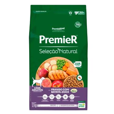 Imagem de Ração Seleção Natural Premier Cães Adultos Frango Com Batata Doce 12kg