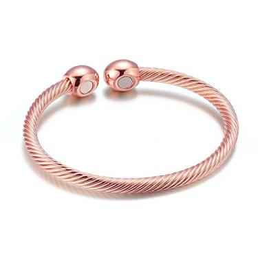 Imagem de NewZenro Pulseira magnética elegante com ímãs de cobre para mulheres e homens, presentes para o dia dos pais, Small, Cobre, Sem Pedra Preciosa