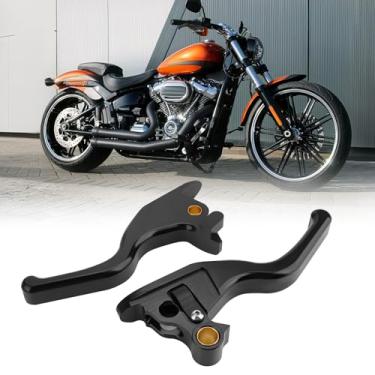 Imagem de Jerbor Kit de alavanca de controle manual curto de 3 dedos, 15 cm, alavancas de freio e embreagem para Harley Softail Low Rider S Sport Glide Standard Street Bob 2015-2024