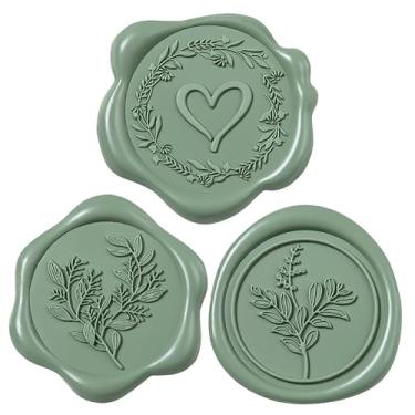 Imagem de Uwilowe 60 adesivos de selo de cera - (3 desenhos em 1 pacote) adesivos autoadesivos de selos de envelope, perfeitos para convites de casamento, tabela de assentos, papel de embrulho de presente de