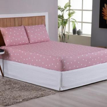 Imagem de Jogo de Lençol Queen 3 Peças 200 Fios 100% Algodão Estampado (Love)