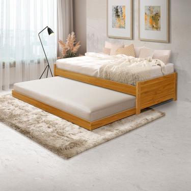 Imagem de Cama Solteiro Bibox Bicama Gabrieli Com 2 Colchões Inclusos - Imbuia