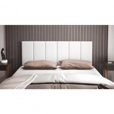 Imagem de Cabeceira Casal Clara 1,40 Almofadada Corino Branco