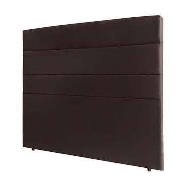 Imagem de Cabeceira Casal Bia 160 Cm Marrom Couro Sintético - Idf Decor