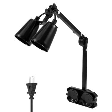 Imagem de HSHGZSR Suporte de lâmpada de réptil, suporte de lâmpada de calor, altura ajustável de 43 cm, com braço oscilante ajustável de 210° suporte de lâmpada de calor suporte de luz de chão para dragões