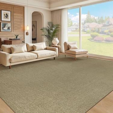 Imagem de Tapete de juta fácil 22,5 x 30,5 cm, tapetes naturais: tapete lavável antiderrapante, antiderrapante, para ambientes internos e externos, tapetes grandes para sala de estar, quarto, sala de jantar