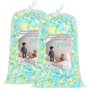 Imagem de Garifon Enchimento de saco de feijão, enchimento de espuma de memória desfiada de 5,4 kg, enchimento de cadeira de saco de feijão, enchimento de refil de saco de feijão, enchimento de saco de pancada