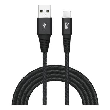 Imagem de 3X Cabo Usb-C I2Go 2M 3A Nylon Trançado Preto