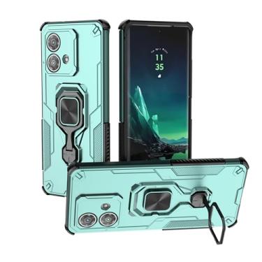 Imagem de SORAKA Capa para Motorola Edge 40 Neo com suporte metálico giratório de 360 graus peça de ferro magnética para suporte magnético para telefone de carro