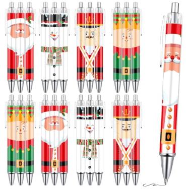 Imagem de Wxiben Presentes de canetas esferográficas de Natal, conjunto de 36 canetas de boneco de neve, quebra-nozes, Papai Nozes, retrátil e suave, presente a granel para mulheres, homens, escritório, sala de