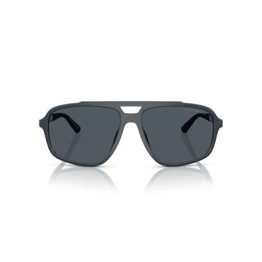 Imagem de Emporio Armani Óculos de sol aviador masculino Ea4236u com ajuste universal, Azul escuro/azul escuro, 59 mm