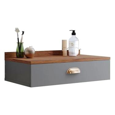 Imagem de Gaveta Suspensa Organizadora 60cm | Com Corrediças Telescópicas para Penteadeira, Aparador e Camarim (Cinza Freijó)