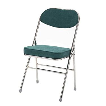 Imagem de NEWCES Cadeira dobrável cadeira dobrável estofada com tecido de veludo cotelê assento de jantar acolchoado para cozinha casa quarto escritório cadeira de evento de reunião forte e resistente (cor: Si, tamanho: A)