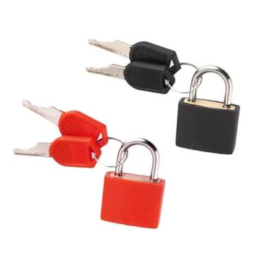 Imagem de VIPERMARK 2 cadeados de mala com chaves, cadeados pequenos, cadeados de bagagem, cadeados com mala de viagem ao ar livre, mala, bagagem, escola, academia, armários, bolsa para laptop (vermelho + preto