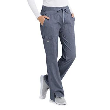 Imagem de Calça de uniforme médico feminina com 3 bolsos e assinatura da Grey's Anatomy 2207, Denim Shade, XX-Small Tall