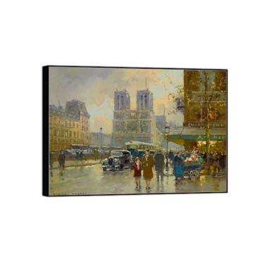 Imagem de BMZFYBS Arte de parede em tela reprodução de pintura famosa - imagens de moldura preta para sala de estar - pôster e impressões de decoração de paz 50 x 70 cm 20 x 27 pol