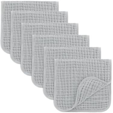 Imagem de Comfy Cubs Panos para Arrotar Musselina 50,8 cm x 25,4 cm, Pacote com 6 - Grande, 6 Camadas, Ultra Absorventes, 100% Algodão para Baba e Messes - Macio, Seguro e Suave Panos para Arrotar Bebês para
