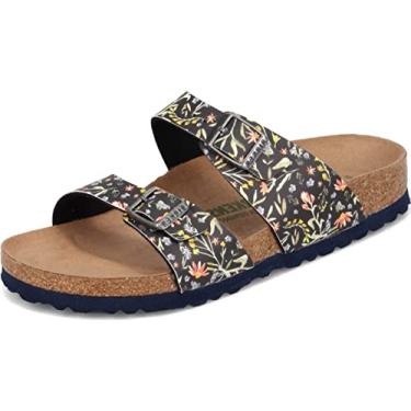 Imagem de Birkenstock Sandália feminina Sydney Vegan, Flor azul-marinho Birko-flor, 7-7.5 Narrow