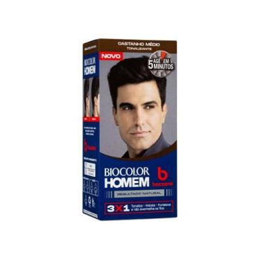Imagem de Tonalizante de Cabelo Masculino Biocolor Homem Bozzano Castanho Médio