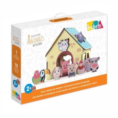 Imagem de Passa Figuras Animais Da Fazenda Babebi Brinquedo De Encaixe