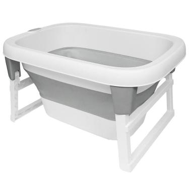 Imagem de Banheira Ofurô Infantil Buba Cinza 80L | Válvula e Sensor