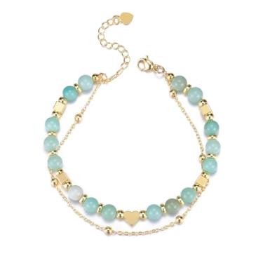 Imagem de Jovivi Pulseiras de coração de cristal de chacra para mulheres, cristais de cura de pedras naturais e pedras preciosas com contas e joias presentes inspiradores de aniversário, 6mm, Pedra, Sem Pedra