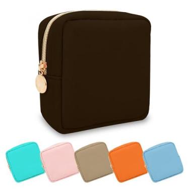 Imagem de Bolsa de maquiagem UIXIZQ Mini Nylon Travel Toalete Chocolate