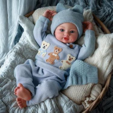 Imagem de Boneca Reborn BABESIDE Ailsa Boy 43 cm com corpo de tecido