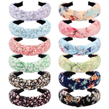 Imagem de Bandana VELSCRUN Knotted para mulheres floral e boêmia x12