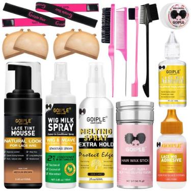 Imagem de Kit de cuidado de perucas Goiple Lace Tint Mousse Spray de leite para 