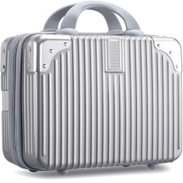 Imagem de Estojo de cosméticos Noverlife Hard Shell prateado ABS de 14 polegadas