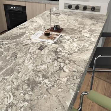 Imagem de Papel de parede de mármore marrom claro descasque e cole bancadas papel de contato removível mármore moderno papel de mármore autoadesivo para armário de parede de banheiro capa de adesivo de mesa 40