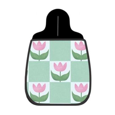 Imagem de Lixeira De Carro Organizador Lixinhocar Tulipa Rosa Quadriculado 1