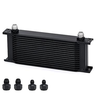 Imagem de PQY 16 fileiras AN10-10AN placa empilhada refrigerador de óleo 6AN 8AN adaptador universal de transmissão do motor liga de alumínio