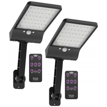 Imagem de Luminária Solar Externa highydro 450 Lumens a Prova d IP65 5W com Controle Remoto, 2 Unidades, HIGHYDROLED, Preto