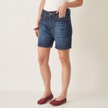 Imagem de Bermuda Jeans Cintura Alta Azul Escuro - Bloom, Azul ecuro, 44