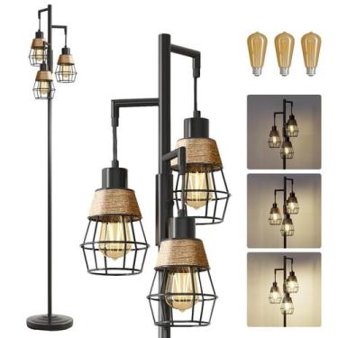 Imagem de Luminária de chão em cada 173 cm, sem degraus, regulável, 3 lâmpadas, 