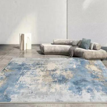 Imagem de Tapete para sala de estar, decoração de sofá, azul, tapete grande para áreas externas (3,2 x 6,5 pés (100 x 200 cm)/CX160-Flannel-3)