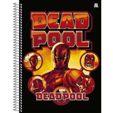 Imagem de Caderno Universitário Animativa, 15 matérias, 240 folhas, Capa Dura, Deadpool, Pacote com 2