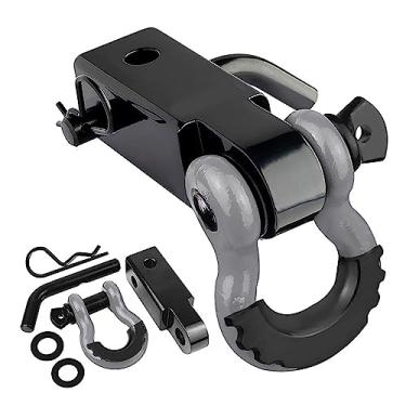 Imagem de Generic Receptor do Engate Manilha, Metal Forte de Grande Resistência Amplamente Utilizado do Gancho de Reboque de SUV para Resgatar (Cinza)