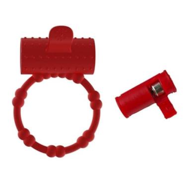 Imagem de Anel Peniano Com Estimulador Língua E Com Cápsula Vibratória Acessório Íntimo para Casais AN001B (VERMELHO)
