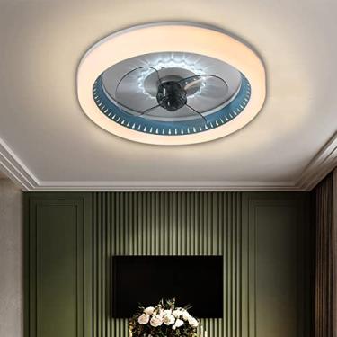 Imagem de Ventiladores de 72 W com Ceililights Ventilador Silencioso de 3 Velocidades com Controle Remoto Luzes de Teto Led com Temporizador para Quarto Liviroom Diniroom Ventilador Iluminação/Azul