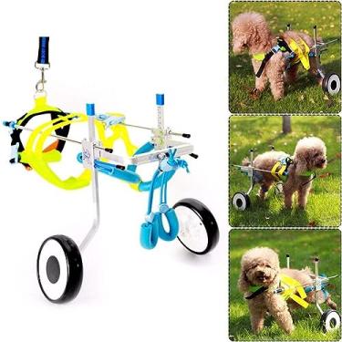 Imagem de Cadeira de rodas para cães, carrinho ajustável para cães, cadeira de rodas, pernas traseiras, auxiliares de caminhada para cães grandes, médios, tiras de elevação de reabilitação, estabilidade do