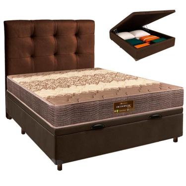 Imagem de Kit Cama Box Bau + Cabeceira + Colchão Casal D26 - Ortophedic - Sankonfort