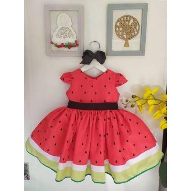 Imagem de Vestido Infantil Melancia Festa Luxo - Conforto e Estilo - Fabuloso At