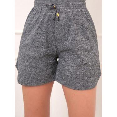 Imagem de A-Lows A&L   Shorts Canelada  look  leve confortável, Cinza, P