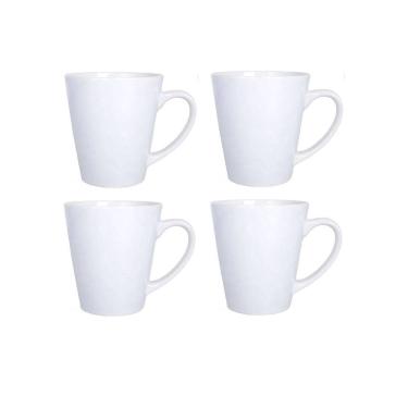 Imagem de Jogo 4 Canecas em Melamina Branco com Alça 350ml