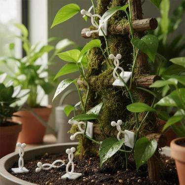 Imagem de Kit Clips Grampos Autoadesivo Fixação para Plantas de Parede Trepadeir