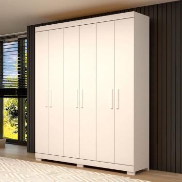 Imagem de Guarda-Roupa Casal Lana 6 Portas 2 Gavetas 100% Mdf Branco - Acp Móveis