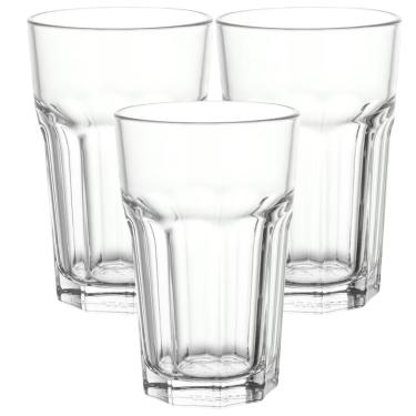 Imagem de Kit 3 Copos de Vidro 350ml Transparentes - Resistentes, Elegantes e Versáteis para Bebidas
